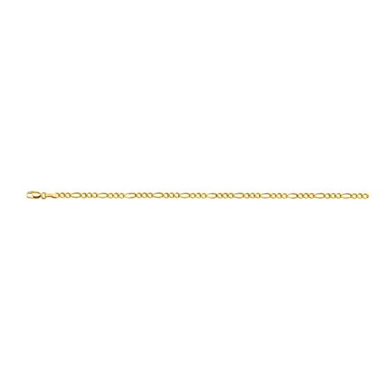 10K 18 inch long Yellow Gold 3.0mm wide Diamond Cut Royal Figaro Link with Lobster Clasp FJ-080RFIG-