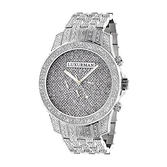 Mens LUXURMAN Watches: Real Diamond Watch 1.25Ct