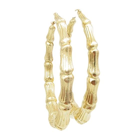 10k Yellow Gold earrings Xl bambo hoop 2 AGBE25 1