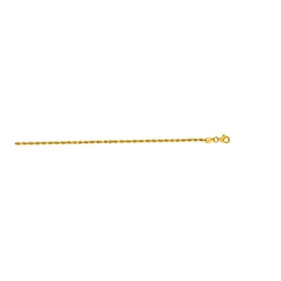 "14K Yellow Gold Solid Diamond Cut Rope Chain 24"" inches long x2.5mm wide"