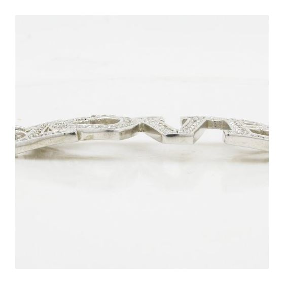 Women silver love and heart link bracelet SB5 7.5 inches long and 14mm wide 3