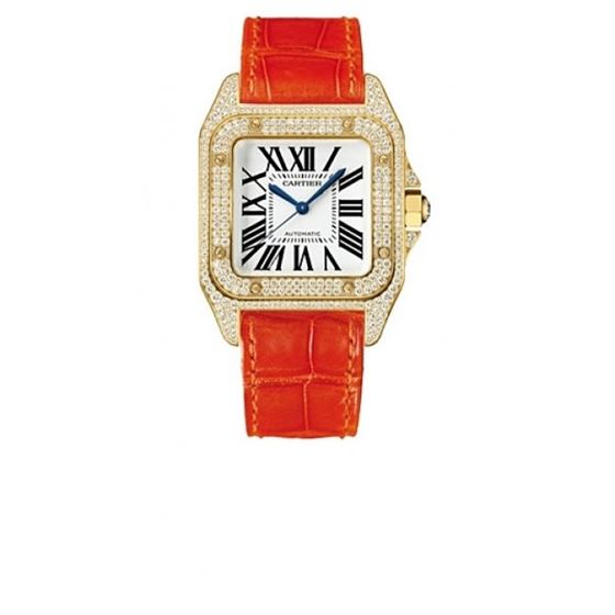 Cartier Santos 100 Ladies Gold Watch WM501751