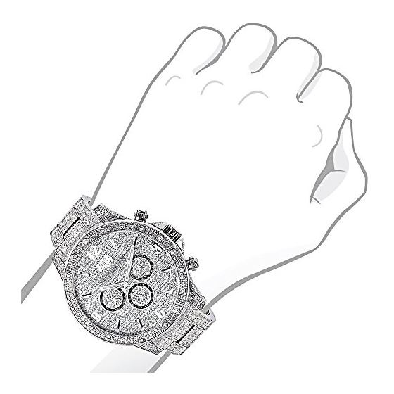 Fully Iced Out Real Diamond Mens Watch Swiss Qua-3