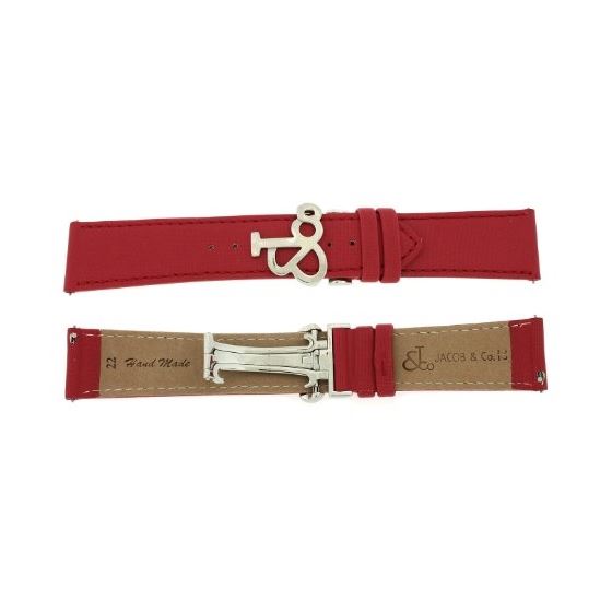 Jacob Co. Genuine Real Satin Red Band Strap 22MM F