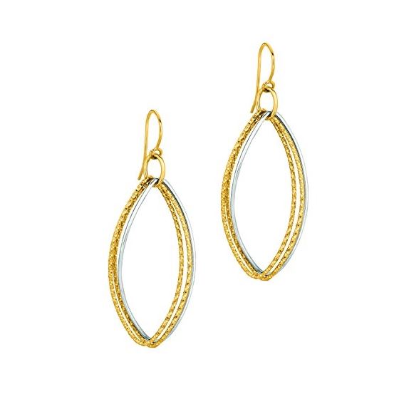14K Yellow White Gold Ladies Drop Earrings ER1814