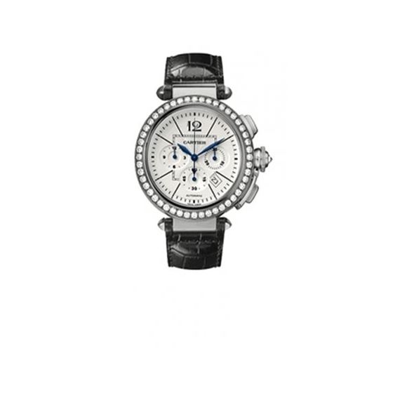 Cartier Pasha Diamond 18kt White Gold Mens Watch WJ121051
