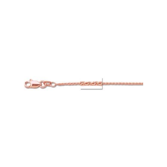 14K Rose Gold 1.0mm wide Diamond Cut Wheat Chain with Lobster Clasp