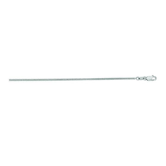 "14K White Gold Gourmette Chain 16"" inches long x1.5mm wide"