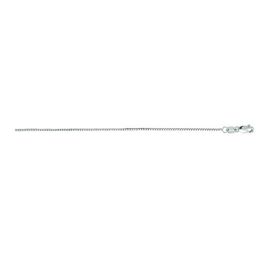 "14K White Gold Classic Box Chain 16"" inches long x0.8mm wide"