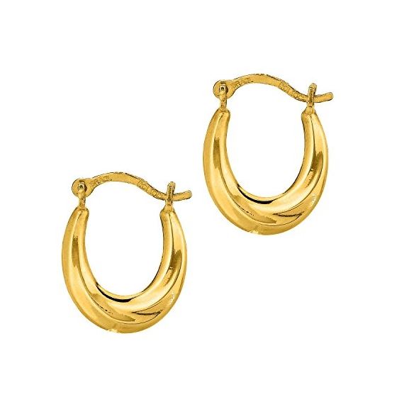 10K Yellow Gold Ladies Hoop Earrings 509ER