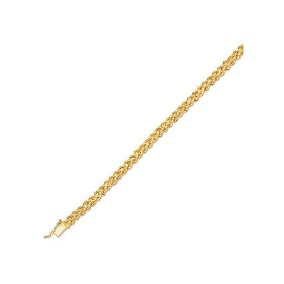 14K Yellow Gold 5.0mm wide Diamond Cut Multi Line Rope Chain with Box Catch Clasp