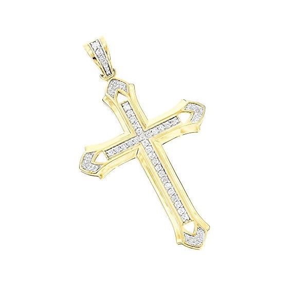 Mens Natural 2Ctw Diamond Cross Pendant 14K For Hi