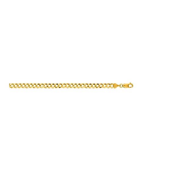 10K 24 inch long Yellow Gold 5.70mm wide Diamond Cut Comfort Curb Chain with Lobster Clasp FJ-150CC-