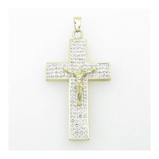 Mens 10K Solid Yellow Gold big multirow jesus cross Length - 1.73 inches Width - 21.5mm 1