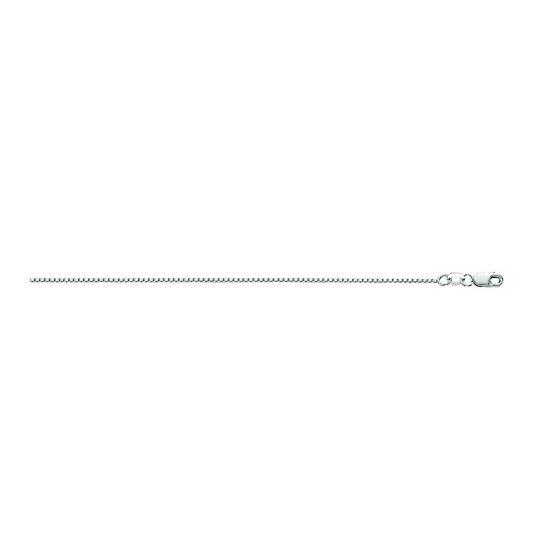10K 16 inch long White Gold 1.0mm wide Shiny Box Chain with Lobster Clasp FJ-063WBOX-16