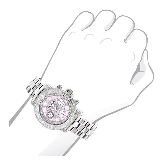 Luxurman Ladies Real Diamond Watch 0.3ct Pink MOP Oversized Womens Watch 3