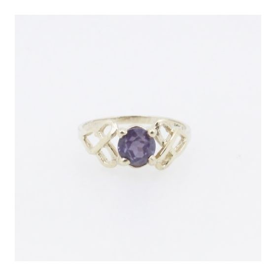 10k Yellow Gold Syntetic purple gemstone ring ajjr70 Size: 2.5 3