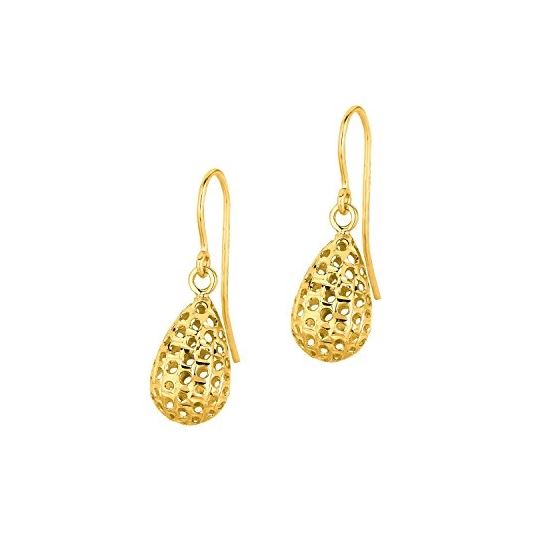 14K Yellow Gold Ladies Drop Earrings ER1077