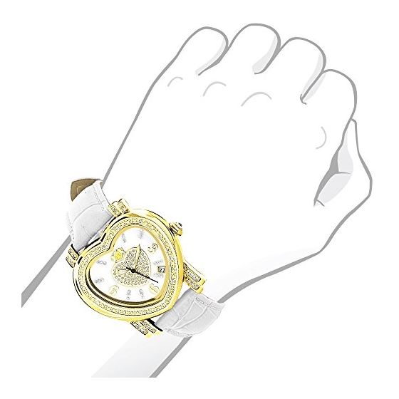 Ladies Heart Diamond Watch 0.30Ct Yellow-3