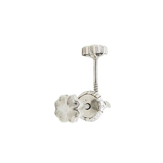 14K White gold Fancy flower stud earrings for Children/Kids web180 1