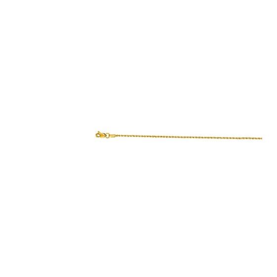 "14K Yellow Gold Solid Rope Chain 16"" inches long x1.25mm wide"