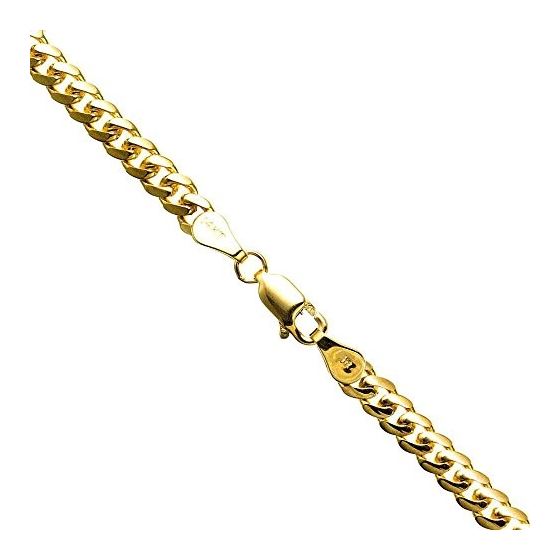 14K YELLOW Gold SOLID ITALY CUBAN Chain - 24 Inches Long 4.3MM Wide 1