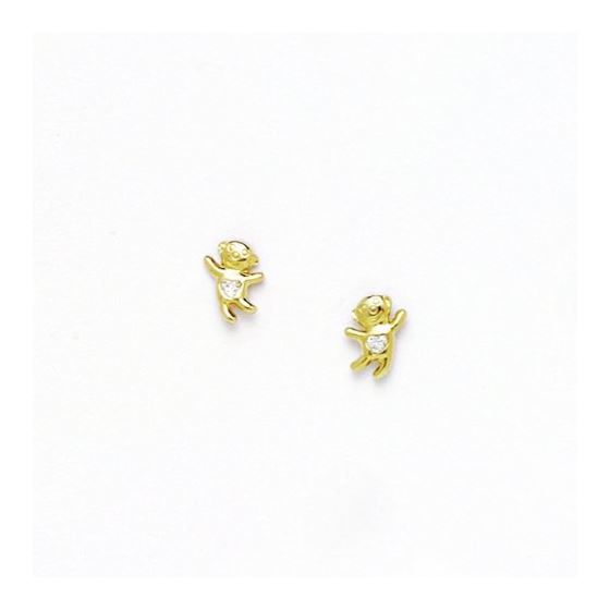 14K Yellow Gold elephant bear horse animal earrings screw back Size: Actual Image