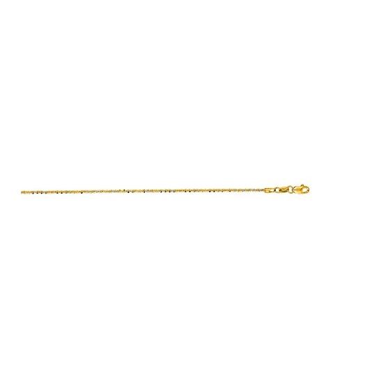 14K Yellow + White Gold 1.5mm wide Diamond Cut Sparkle Chain with Lobster Clasp 1