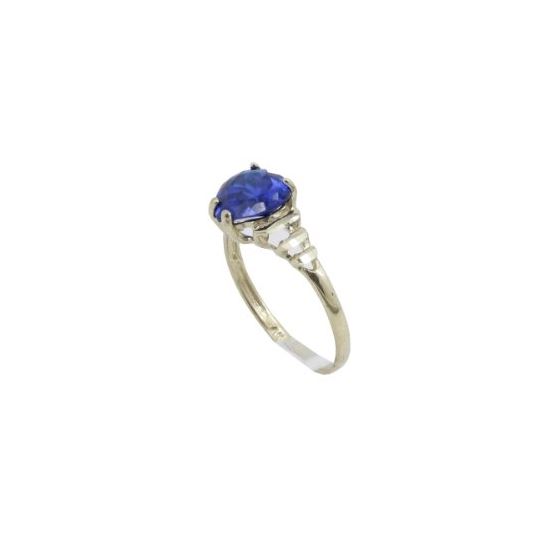 10k Yellow Gold Syntetic blue gemstone ring ajr38 Size: 7.5 1