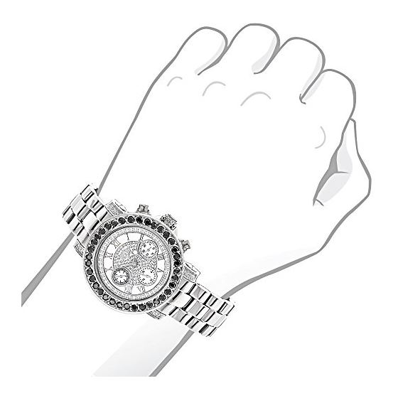 Luxurman Watches: Ladies Genuine Black Diamonds on the Bezel Watch 2.50ct 3
