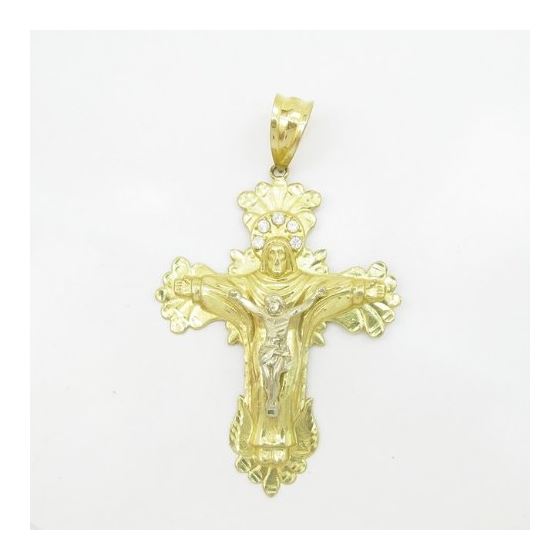 Mens 10k Yellow gold Jesus crucifix charm EGP7 3