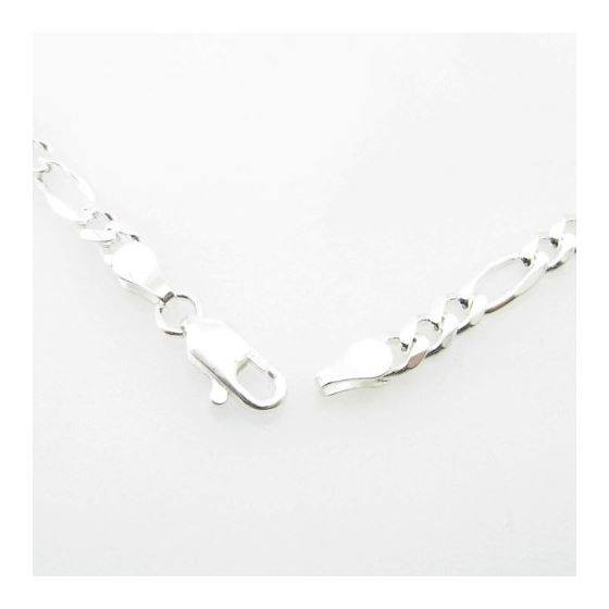 Silver Figaro link chain Necklace BDC96 3