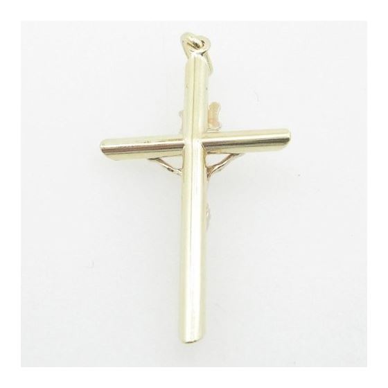Mens 10K Solid Yellow Gold white jesus cross Length - 1.73 inches Width - 23mm 3
