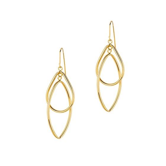 14K Yellow Gold Ladies Drop Earrings ER1050