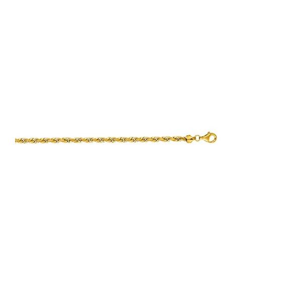 "14K Yellow Gold Solid Diamond Cut Rope Chain 30"" inches long x5.0mm wide"