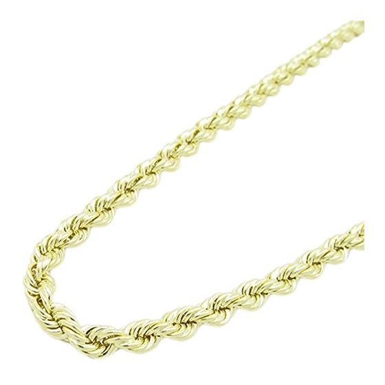 "Mens 10k Yellow Gold skinny rope chain ELNC8 18"" long and 3mm wide 1"