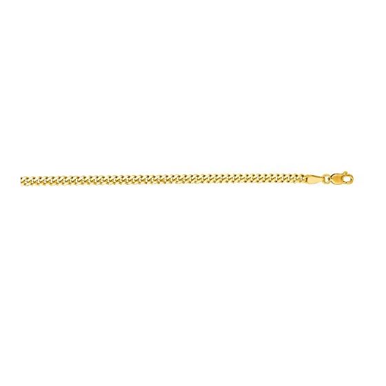 "14K Yellow Gold Gourmette Chain 18"" inches long x3.0mm wide"