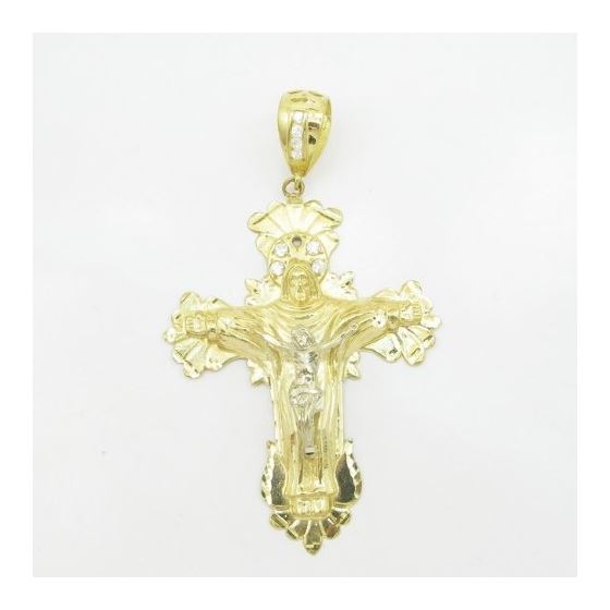 Mens 10k Yellow gold Jesus crucifix charm EGP6 3