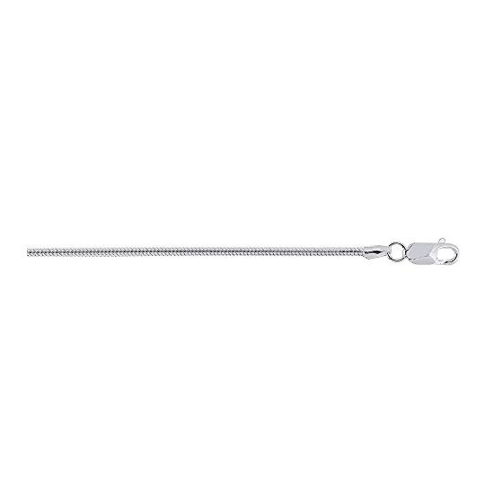 Silver with Non-Rhodium Finish 1.9mm wide Shiny Diamond Cut Snake Chain with Lobster Clasp