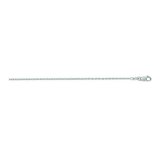 "14K White Gold Round Cable Chain 16"" inches long x1.2mm wide"