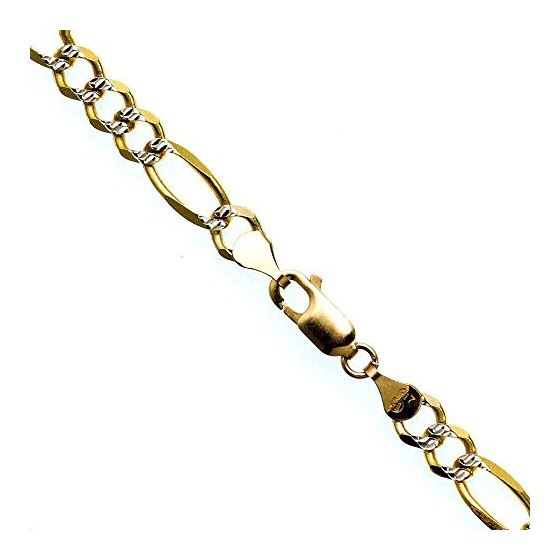 10K Diamond Cut Gold SOLID FIGARO Chain - 20 Inches Long 5.5MM Wide 1