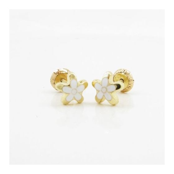 14K Yellow gold Flower stud earrings for Children/Kids web12 3