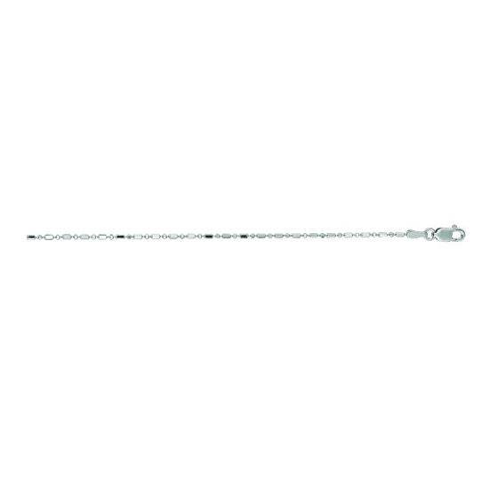 "14K White Gold Diamond Cut Bead Chain 16"" inches long x1.2mm wide"