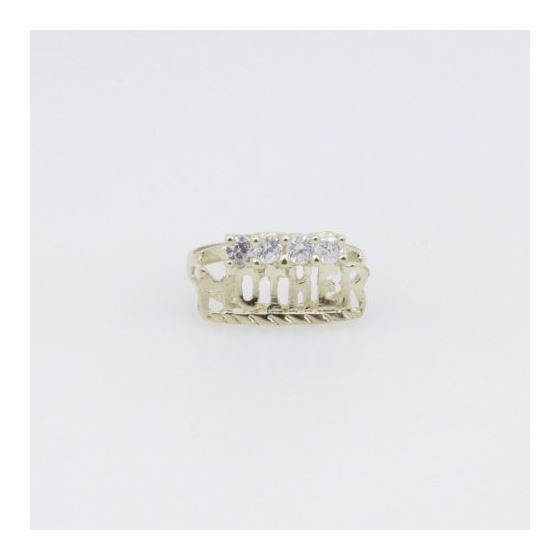 10k Yellow Gold Syntetic white mother gemstone ring ajr20 Size: 7.5 3