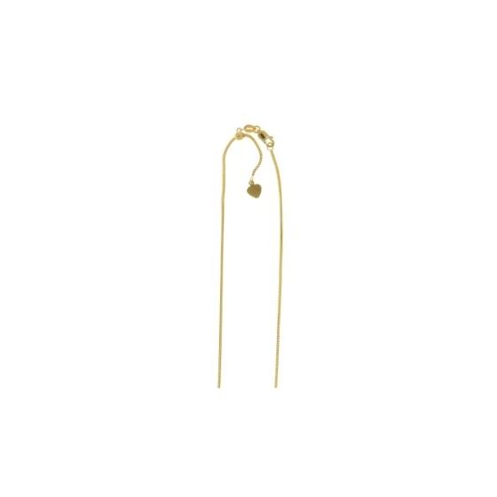 Real 14K Yellow Gold 0.9 Mm Wide Adjustable Franco