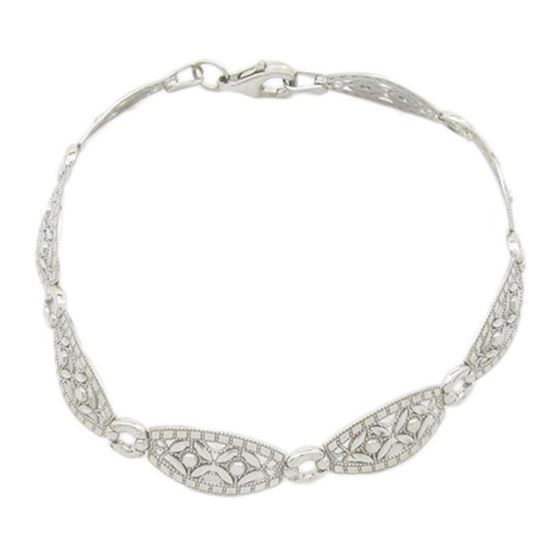 Womens Sterling silver Leaf link bracelet 1