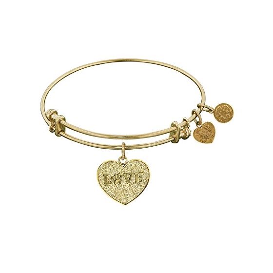 Angelica Ladies Love and Hearts Collection Bangle Charm 7.25 Inches (Adjustable) GEL1028