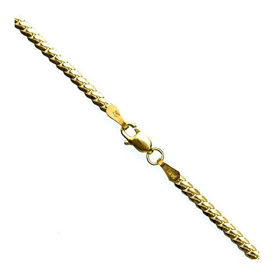 14K YELLOW Gold SOLID BABY CUBAN Chain - 18 Inches Long 2.6MM Wide 1