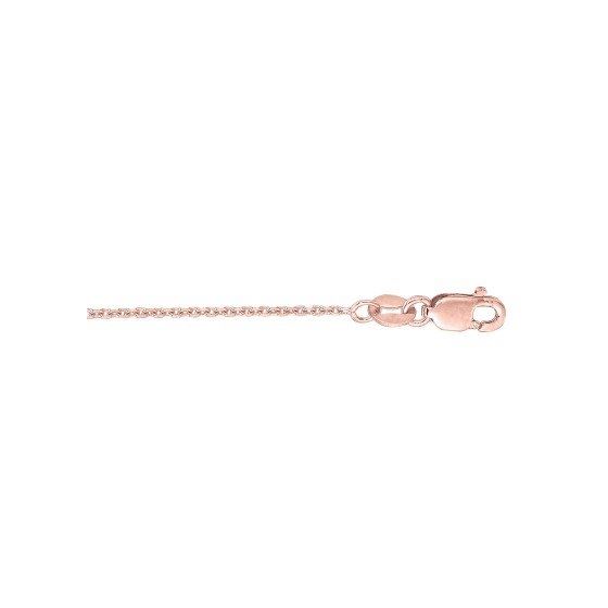 14k Rose Gold 1.1mm wide Classic Cable Chain with L