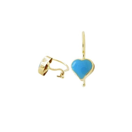 14K Yellow gold Simple heart hoop earrings for Children/Kids web67 1